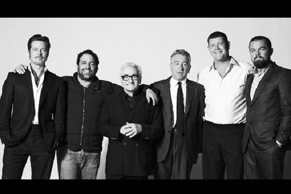 James Packer (dua dari kanan) berfoto bersama Brad Pitt, Brett Ratner, Martin Scorsese, Robert De Niro dan Leonardo DiCaprio. (news.com.au)