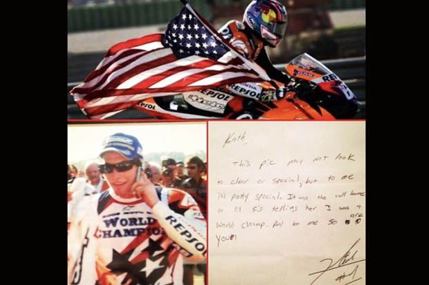 Kenangan Nicky Hayden menelepon adiknya Kathleen usai juara dunia MotoGP 2006. (Foto-twitter)