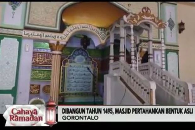 Masjid Hunto Sultan Amai. Foto/Screenshot iNews TV