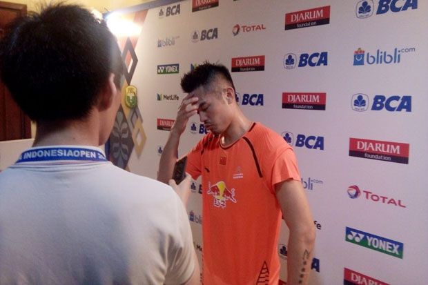 Pebulu tangkis China Lin Dan dalam jumpa pers usai tersingkir dari Indonesia Open Super Series Premier 2017. (Foto-PBSI)