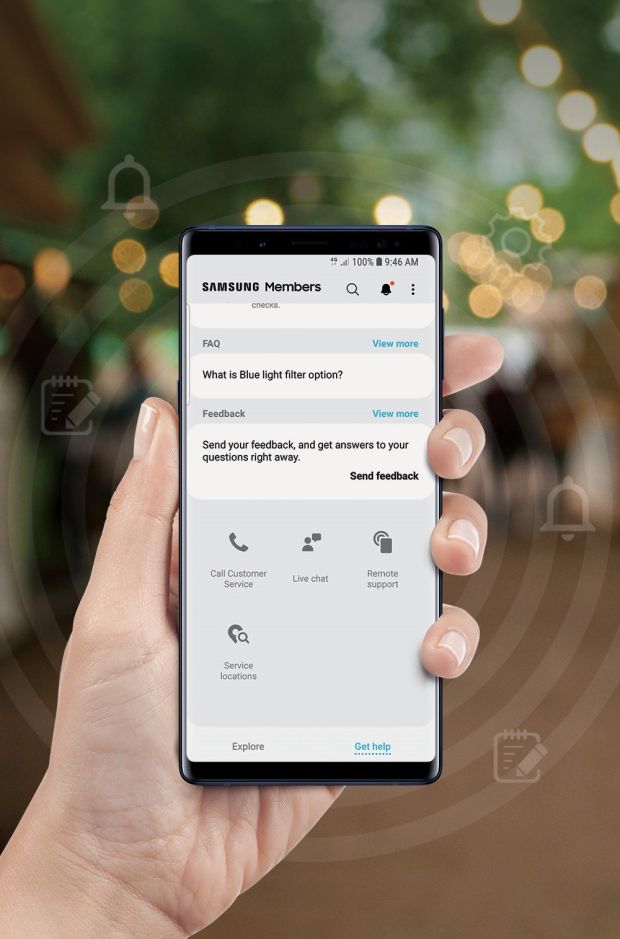 Layanan Livechat dan Remote Support pada aplikasi Samsung Members