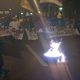 Mahasiswa blokade Jalan Salemba & bakar ban