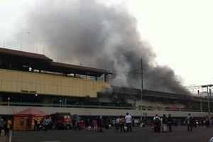 16 menit, kebakaran di Stasiun Gambir berhasil dipadamkan