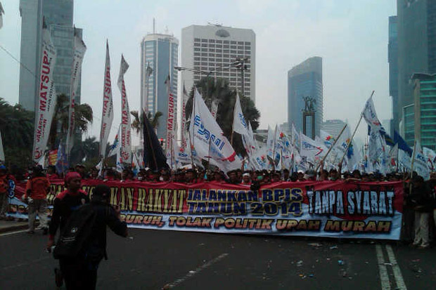 65 ribu buruh Bekasi bertolak ke Jakarta