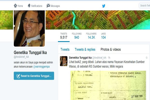 Mantan Staf Khusus Presiden SBY Unggah Bukti Dugaan Korupsi RS Sumber Waras