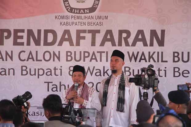 Sadudin-Ahmad Dhani Resmi Mendaftar ke KPU Kabupaten Bekasi
