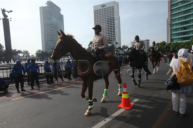 Polisi Berkuda Dikerahkan Kawal Demo Bela Islam