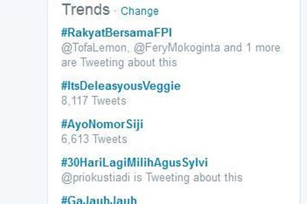 Rakyat Bersama FPI Jadi Trending Topic