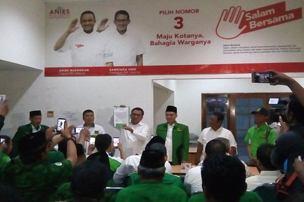 Pilgub DKI Putaran Kedua, Lima DPC PPP di Jakarta Resmi Dukung Anies-Sandi