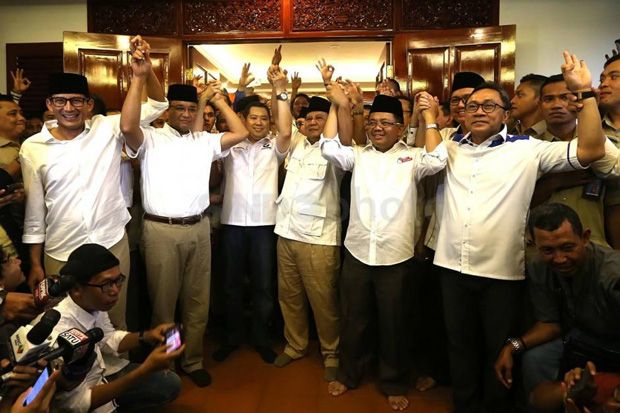 LSI Denny JA: Kemenangan Anies-Sandi dari Efek Prabowo