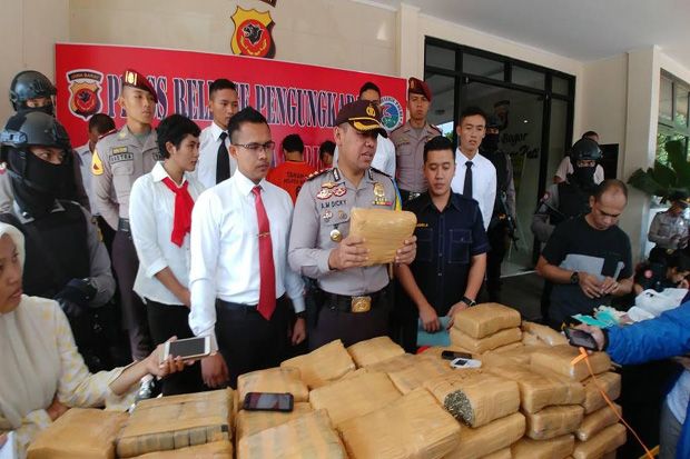 Gerebek Kontrakan di Bogor, Polisi Sita 132 Kg Ganja asal Aceh