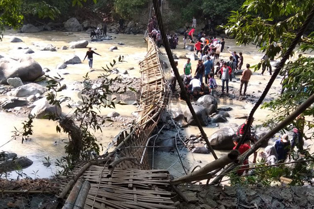 Jembatan Gantung di Penangkaran Rusa Putus, Puluhan Orang Terluka