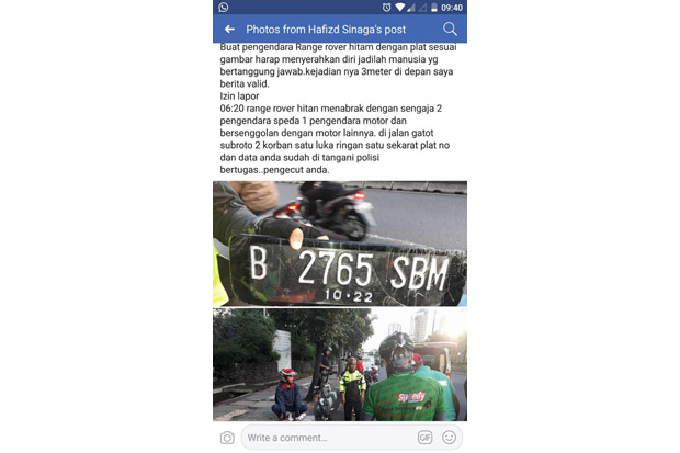 Tabrak Pesepeda di Jalan Gatsu, Polisi Cari Pemilik Kendaraan