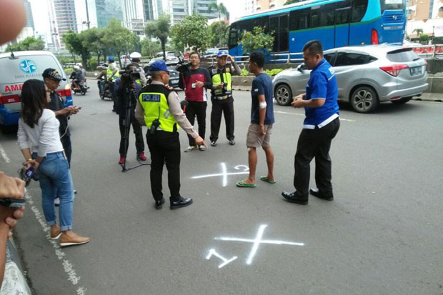 Polisi Lakukan Olah TKP di Lokasi Tewasnya Pesepeda Ditabrak Lari