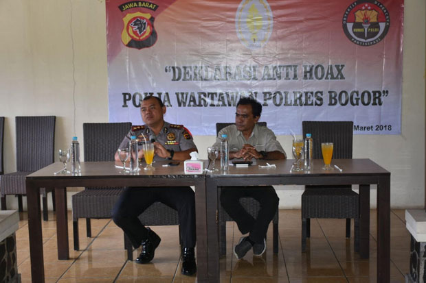 Polres Bogor dan Wartawan Deklarasi Gerakan Anti Hoax