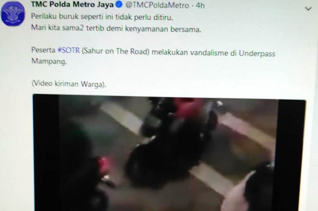 Pelaku Vandalisme di Underpass Mampang Sudah Teridentifikasi