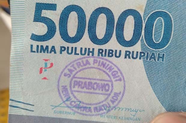 Ambil Uang di ATM, Warga Temukan Pecahan Rp50.000 Berstempel Prabowo