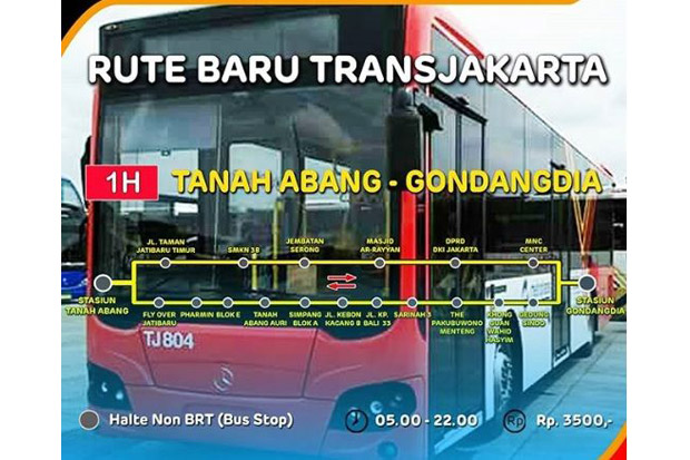 Transjakarta Buka Trayek Baru Rute Tanah Abang-Stasiun Gondangdia