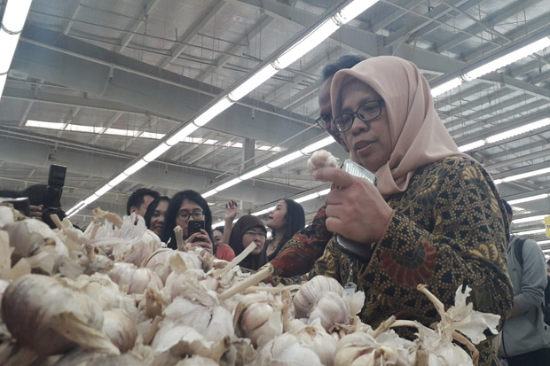 Bawang Putih Impor Busuk Dijual Bebas di Pasar Modern di Tangsel