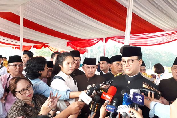 Pimpin Upacara di Monas, Anies Bicara Wajah Baru Jakarta