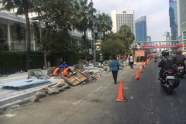 Trotoar di Kawasan Kemang Dibangun Menyerupai Pedestrian Thamrin