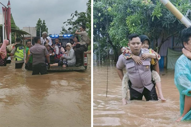 Polda Metro Jaya Turut Turun Langsung Bantu Evakuasi Korban Banjir